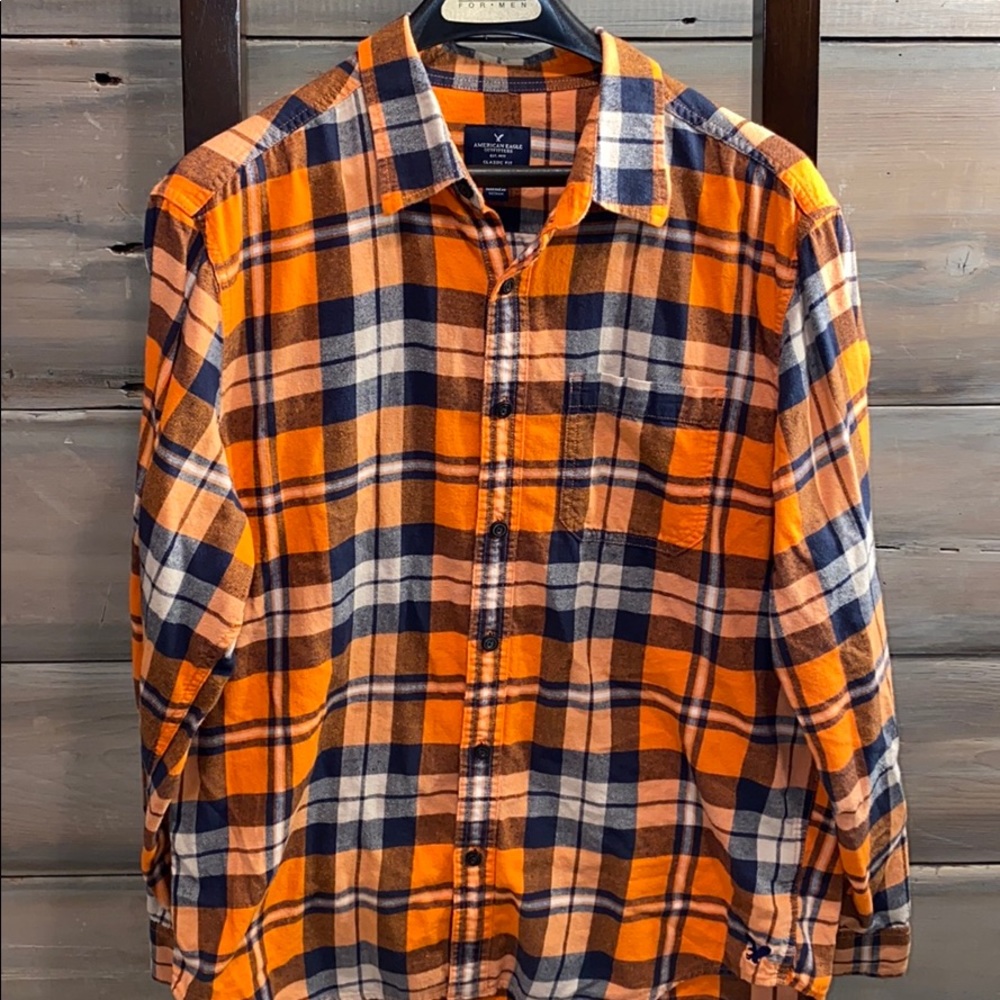 Orange American eagle flannel